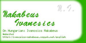 makabeus ivancsics business card